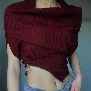 NWT corset stretch sweater knit top